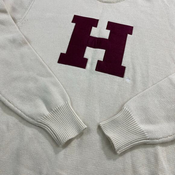 The COOP Harvard University Ivory Knit Sweater, Size S, 100% Cotton Cream - Picture 6 of 6